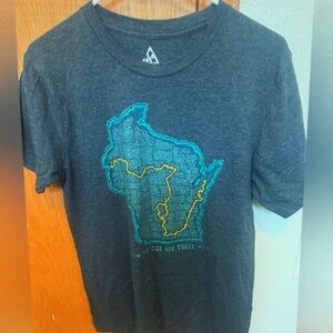 Charcoal Gray Women's Short Sleeve Tee with Map Design